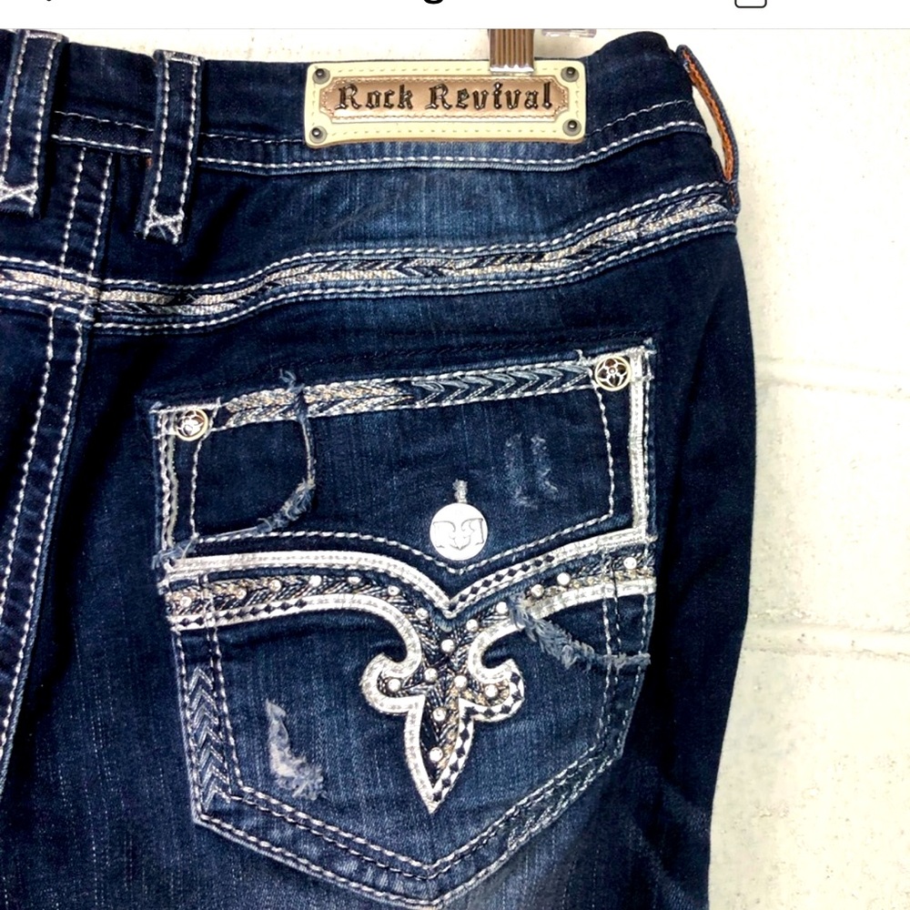 Rock Revival easy ankle skinny embellished jeans 36inch waist
